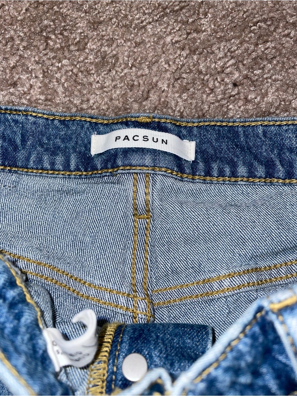 PacSun Light Blue Distressed High-Waist Jean Shorts - Picture 2 of 4